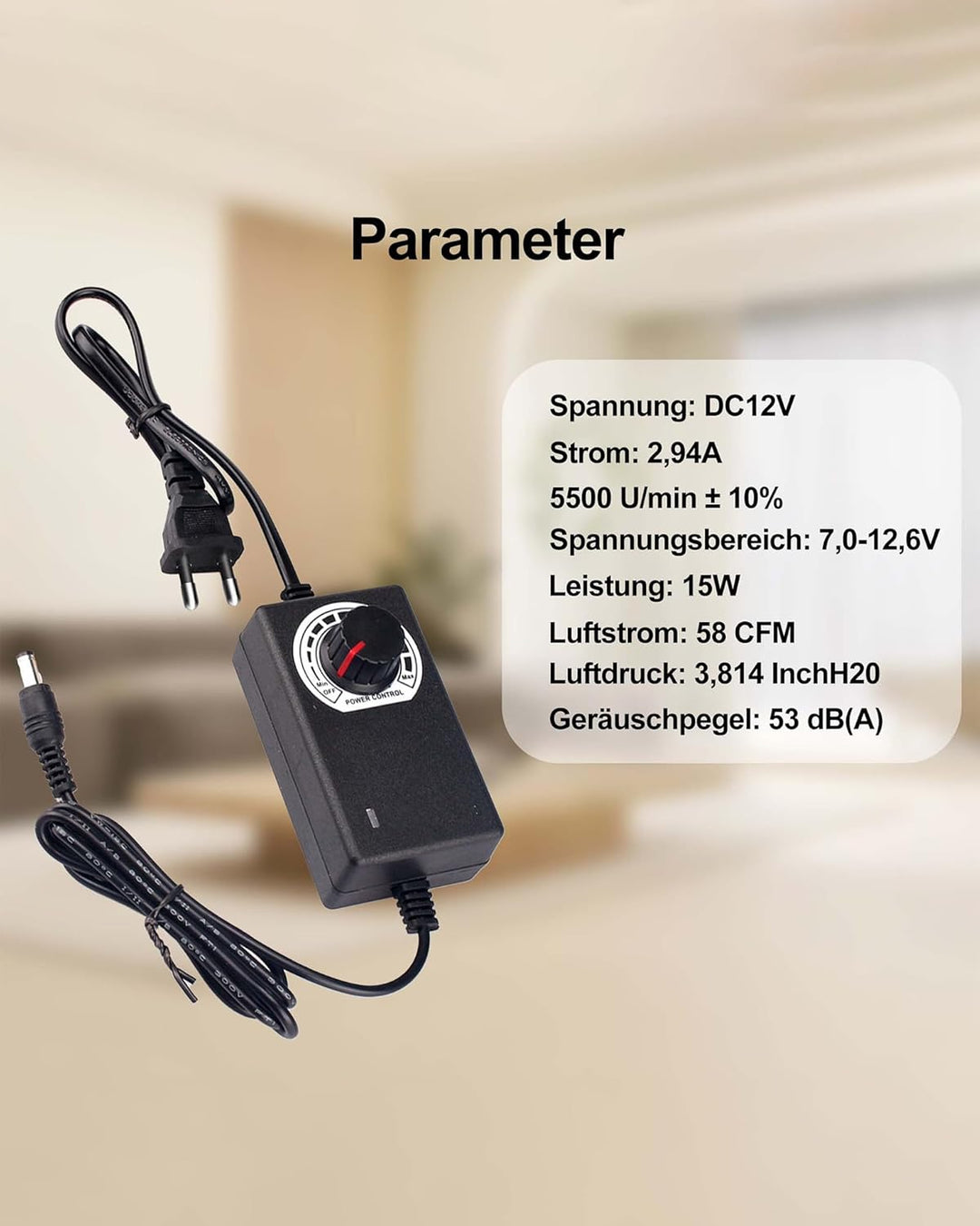 Regelbar Radiallüfter 12V mit Luftauslass: Turbinengebläse 220V Gebläse Lüfter mit Drehzahlregler fü
