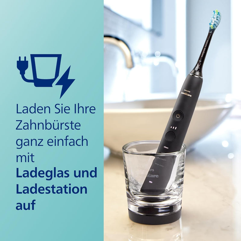 Philips Sonicare DiamondClean 9000 elektrische Zahnbürste, Schallzahnbürste mit App, Andruckkontroll