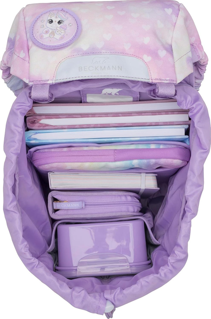 BECKMANN, Schulrucksack-Set Classic, 6-teilig, Grundschule, ergonomisch, inkl. Regenüberzug, 22L Uni
