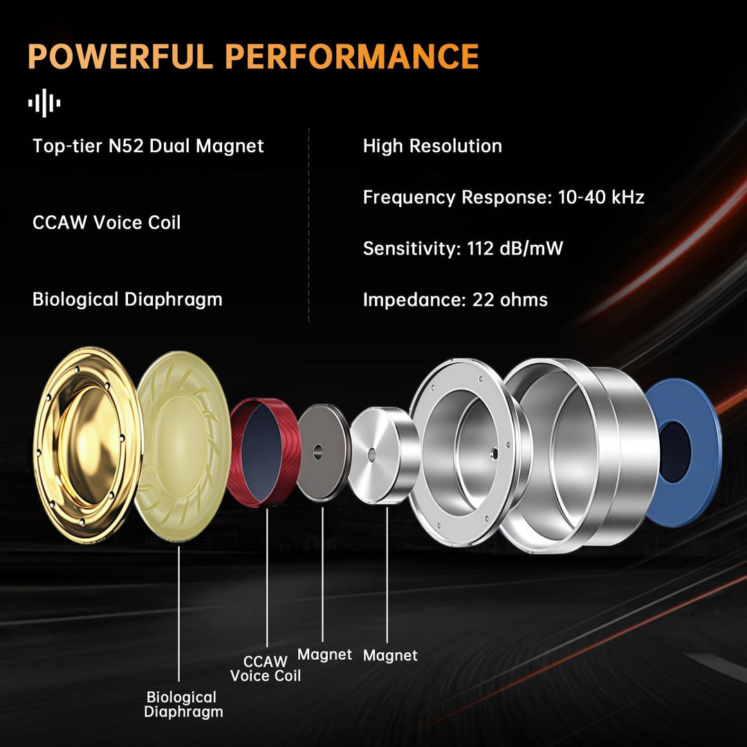 IEM Kopfhörer mit Kabel und Mikrofon, 3.5mm in Ear Wired Earphones | Dual Magnet, hi-res, hifi, abne