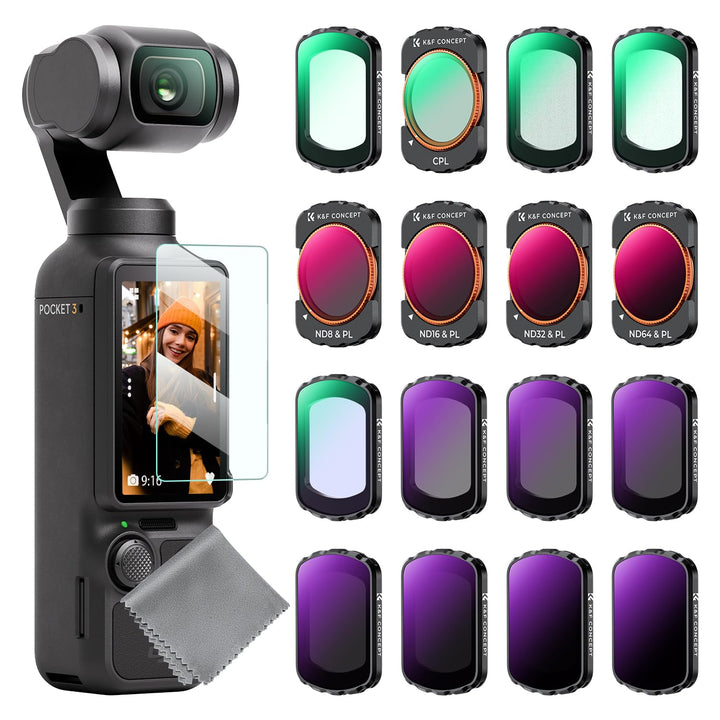 K&amp;F CONCEPT 16er Filter Set kompatibel mit DJI Osmo Pocket 4/3 | 16 Stück Filter Set, kompatibel mit
