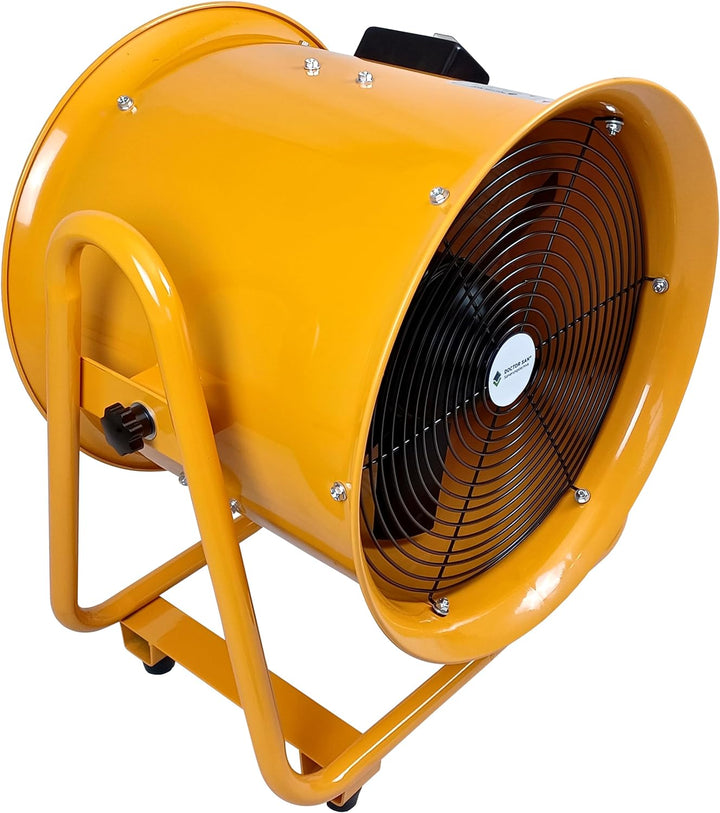 Doctor San - Sanierungstechnik Robuster Hallenventilator aus Metall rund Rohrventilator Baugebläse Ø