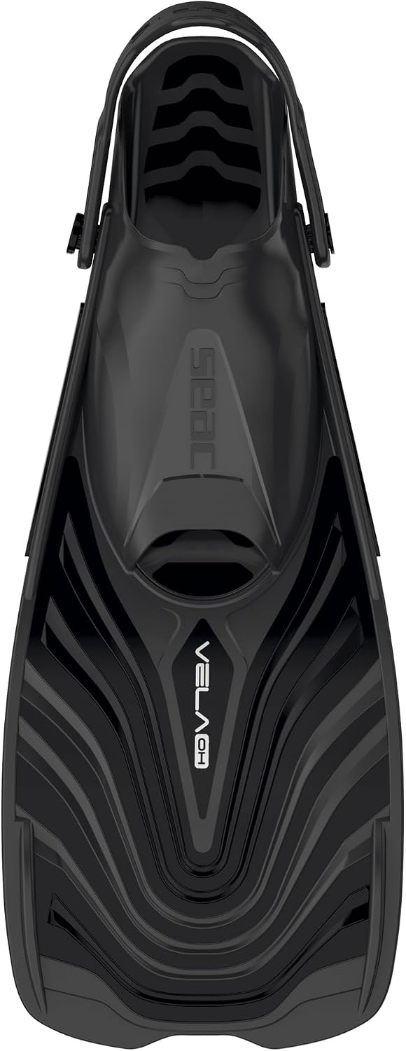 SEAC Vela Oh Kurze Flossen zum Schnorcheln und Schwimmen im Schwimmbad mit verstellbarem Riemen XS-S