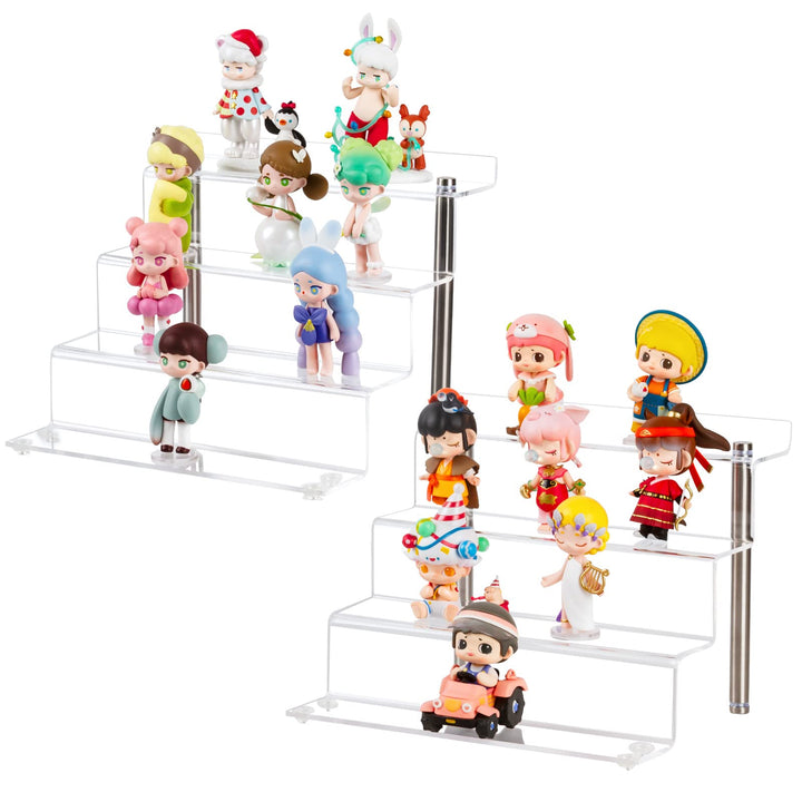 LileZbox Acryl-Display-Riser-Regal für Pops-Figuren, klarer kleiner 4-Stufen-Display-Ständer zum Prä