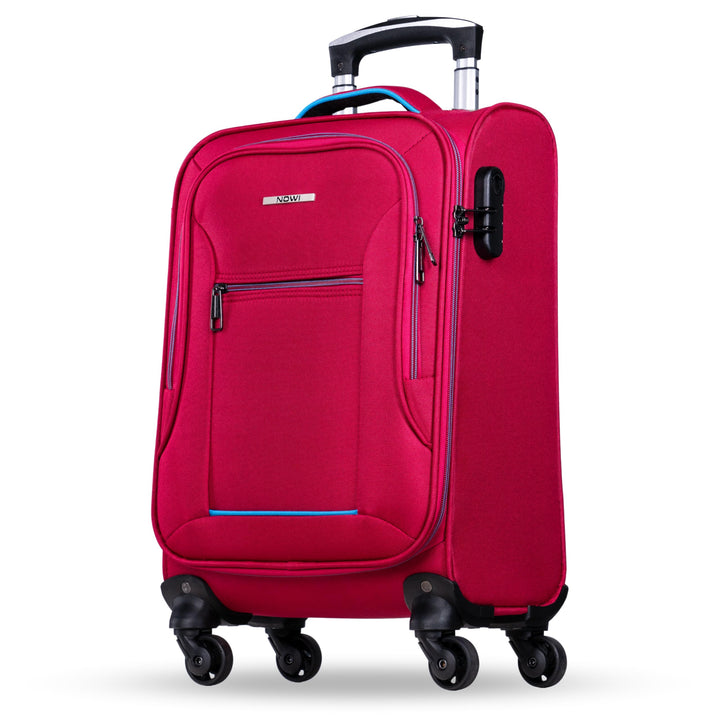 NOWI Sevilla Weichschalen Trolley M – Leichter Stoff Koffer 30L mit 4 Rollen & Zahlenschloss | Handg