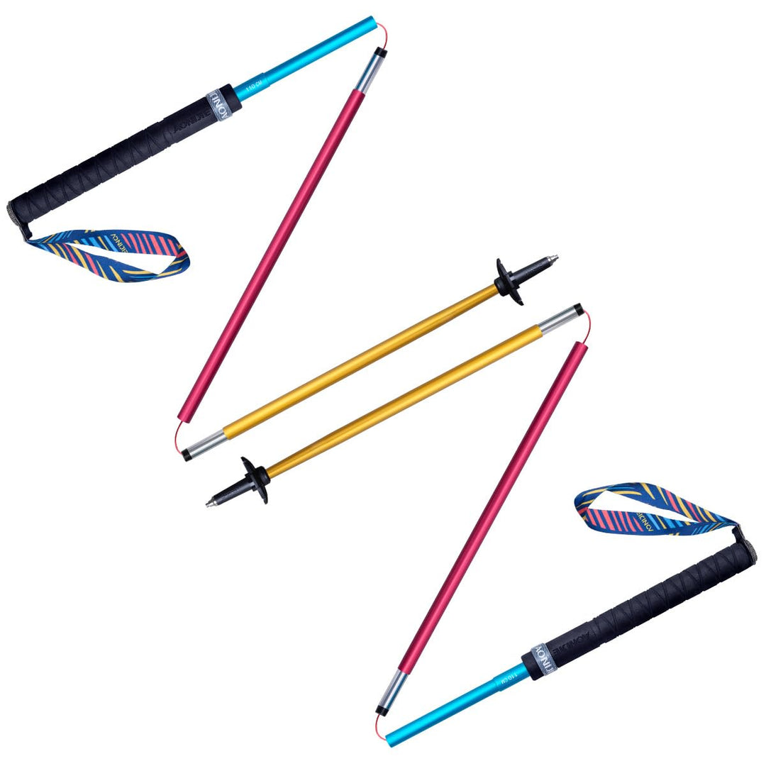 AONIJIE 2-Pack Faltbar Z-Wanderstöcken ultrakompakt Trekkingstöcke für Trekking, Wanderungen, Reisen