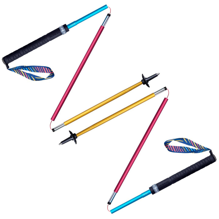 AONIJIE 2-Pack Faltbar Z-Wanderstöcken ultrakompakt Trekkingstöcke für Trekking, Wanderungen, Reisen