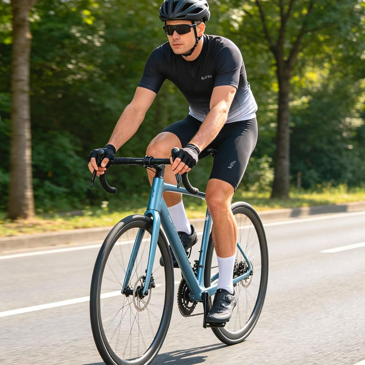ROTTO Radlerhose Herren Fahrradhose Kurz Radhose Gepolstert Gemütlich stossfeste S A Schwarz, S A Sc