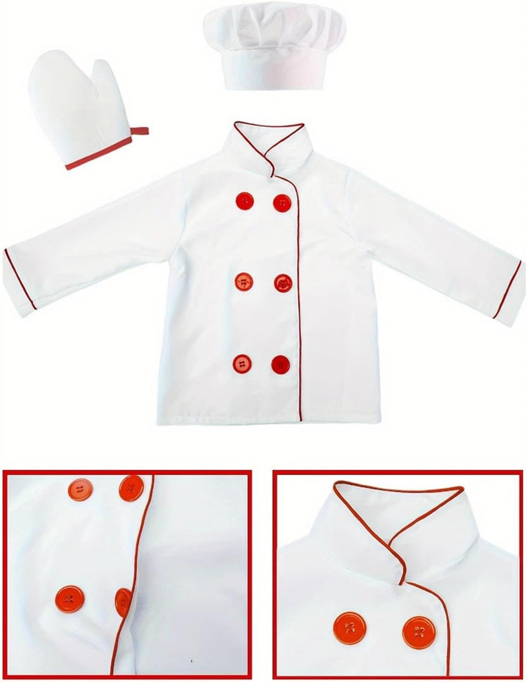 Generisch Kinderkoch-Rollenspiel für Karriere Verkleidungsoutfit mit Schürze Set Kochmütze Topf Hand