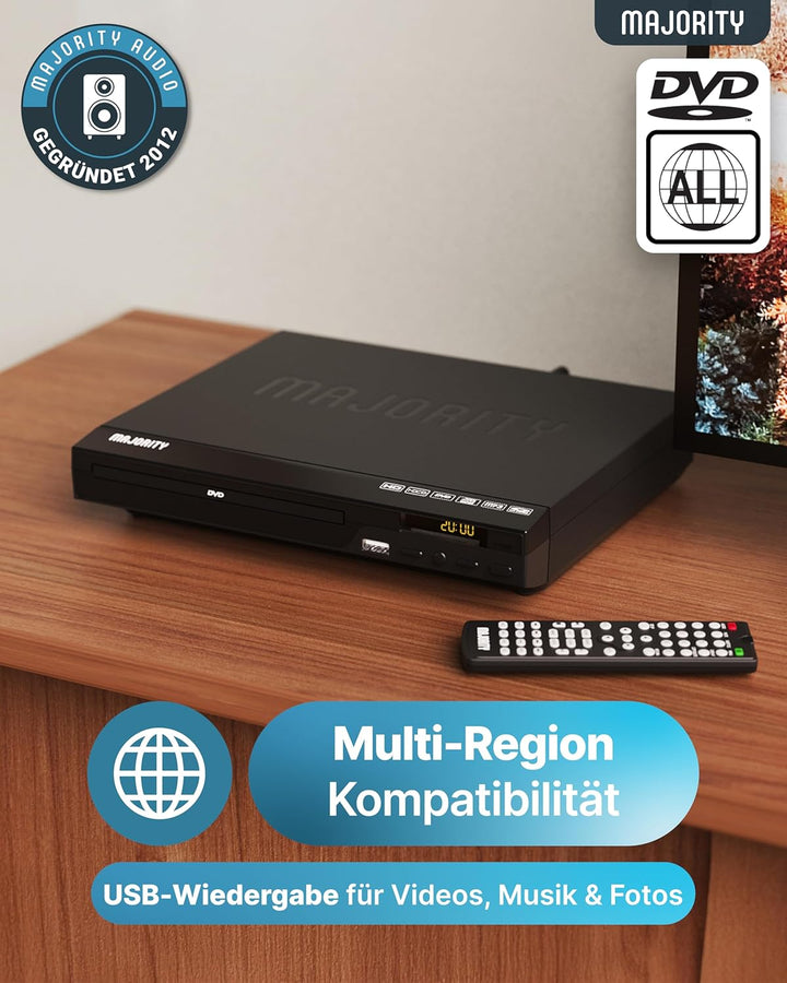DVD Player für Fernseher HDMI | CD DVD Player | DVD Spieler | DVD Player Region Free | DVD Player Kl