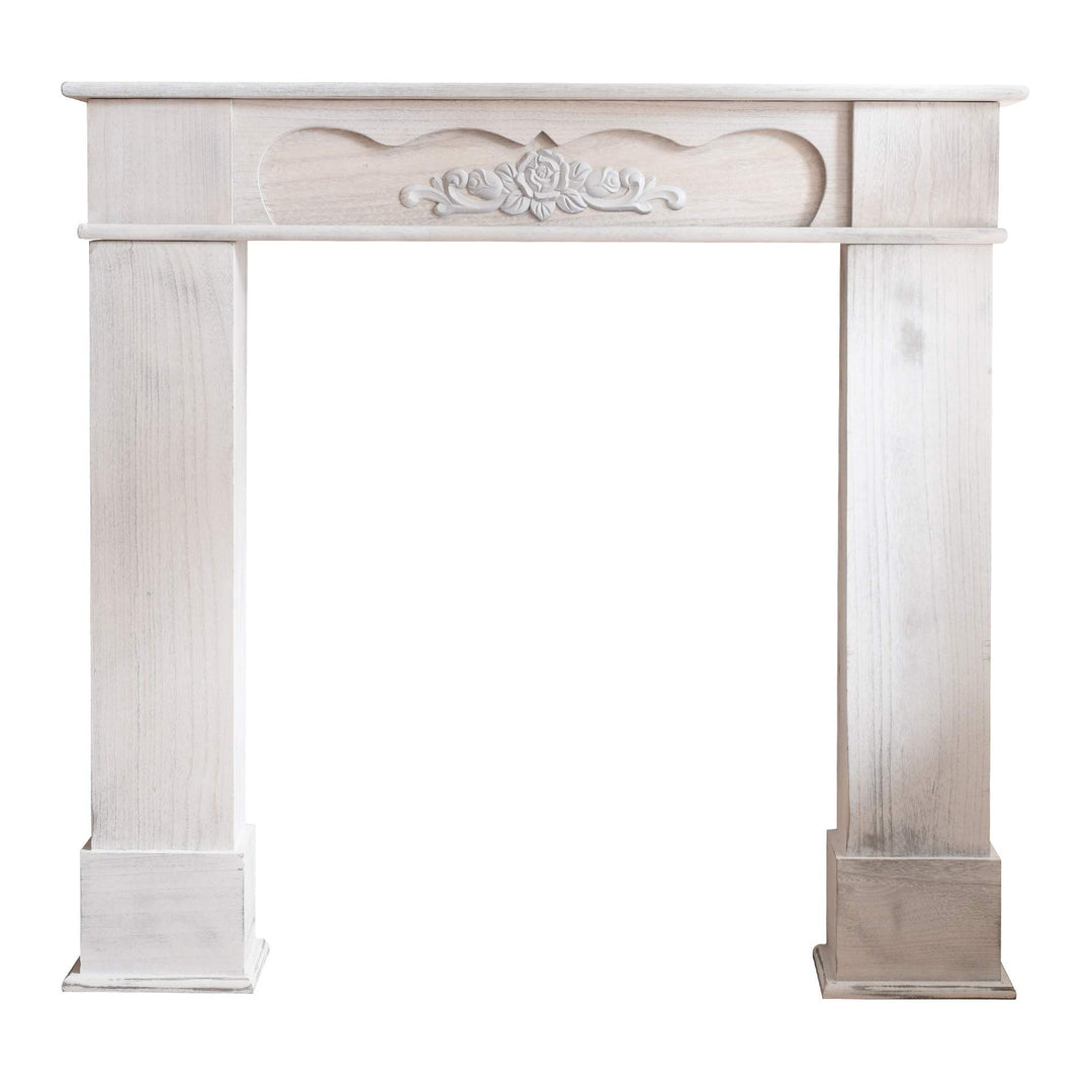 Mobili Rebecca® Verkleidung-Chemineee Rahmen Holz weiss Design Vintage Badezimmer (Cod.