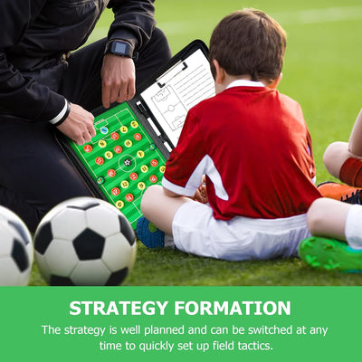 MKNZOME Professional Tragbar Taktikboards, Magnet Fussball Coach-Board Taktikmappe Coach-Mappe mit T