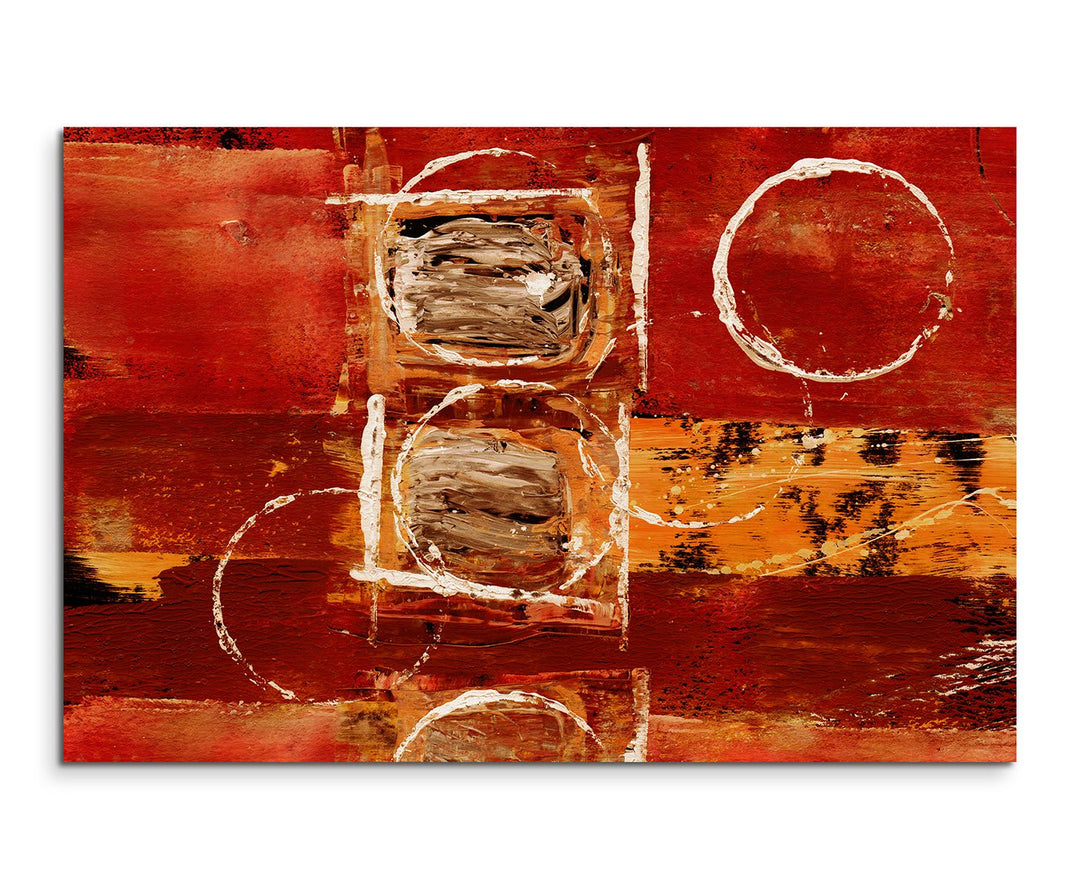 Paul Sinus Art 80x60cm Fotoleinwand Leinwanddruck Kunstdruck Wandbild rot gelb schwarz weiss Kreise
