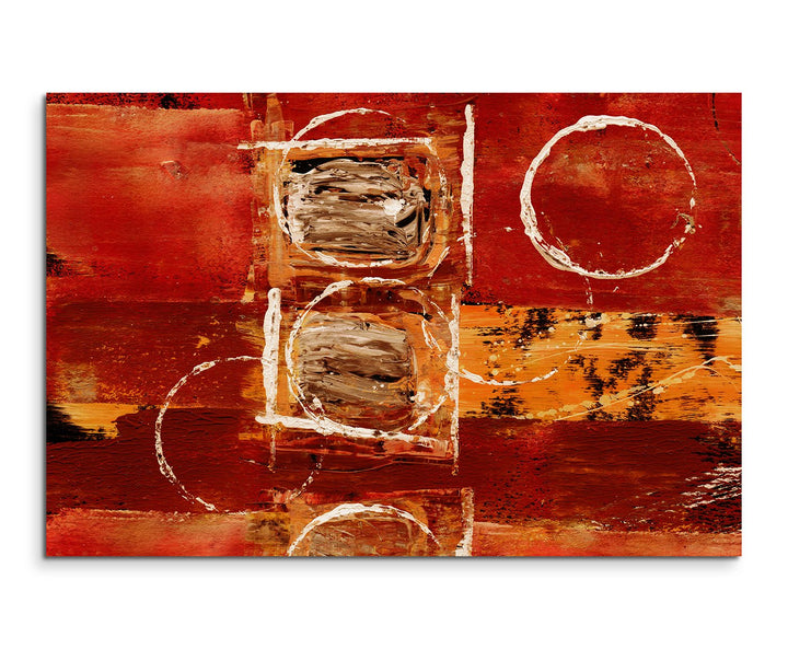 Paul Sinus Art 80x60cm Fotoleinwand Leinwanddruck Kunstdruck Wandbild rot gelb schwarz weiss Kreise