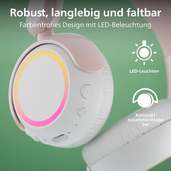 PHILIPS TAK4200PK 4200 Serie Kabellose Faltbare On-Ear-Kinderkopfhörer | Lautstärkebegrenzung, Audio