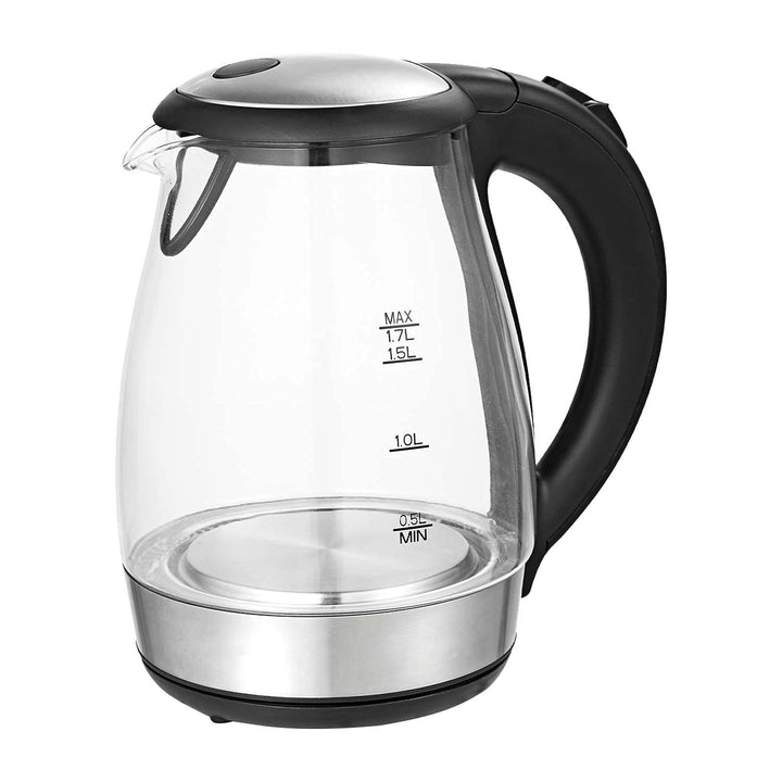 TZS First Austria Glas Wasserkocher 1,7 L, mit Kalkfilter, 2200 Watt, LED Innenbeleuchtung, kabellos