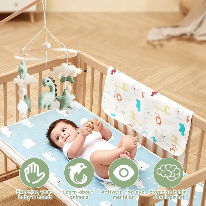 SGZIOO Mobile Baby Windspiele, Mobile Babybett Holz, Baby mobile für Bett, Babymobile mit Sternen, W