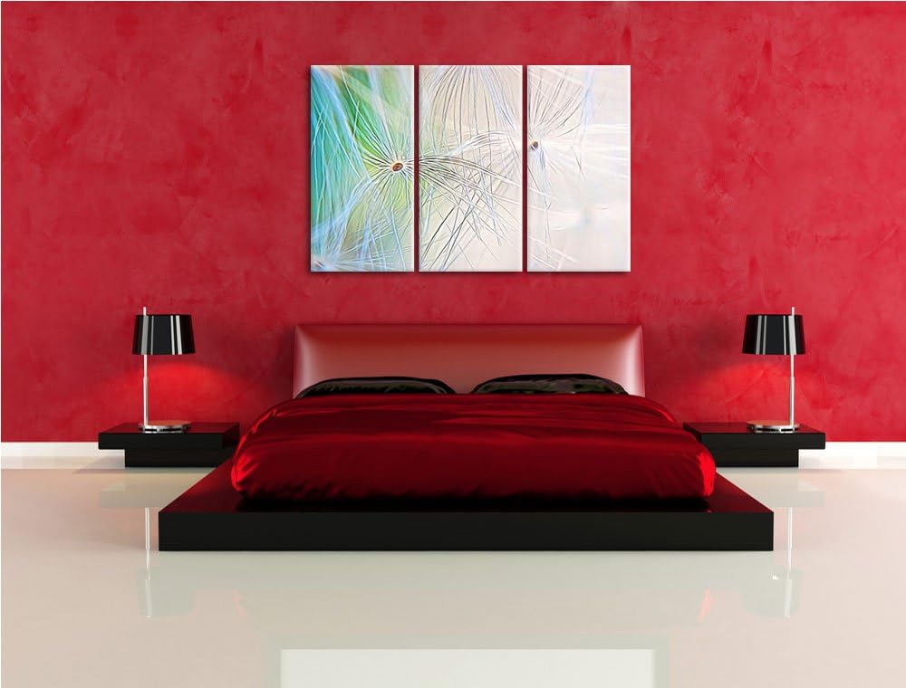 zarte Pusteblumenpollen NewArt 3-Teiler Leinwandbild 120x80 Bild auf Leinwand, XXL riesige Bilder fe