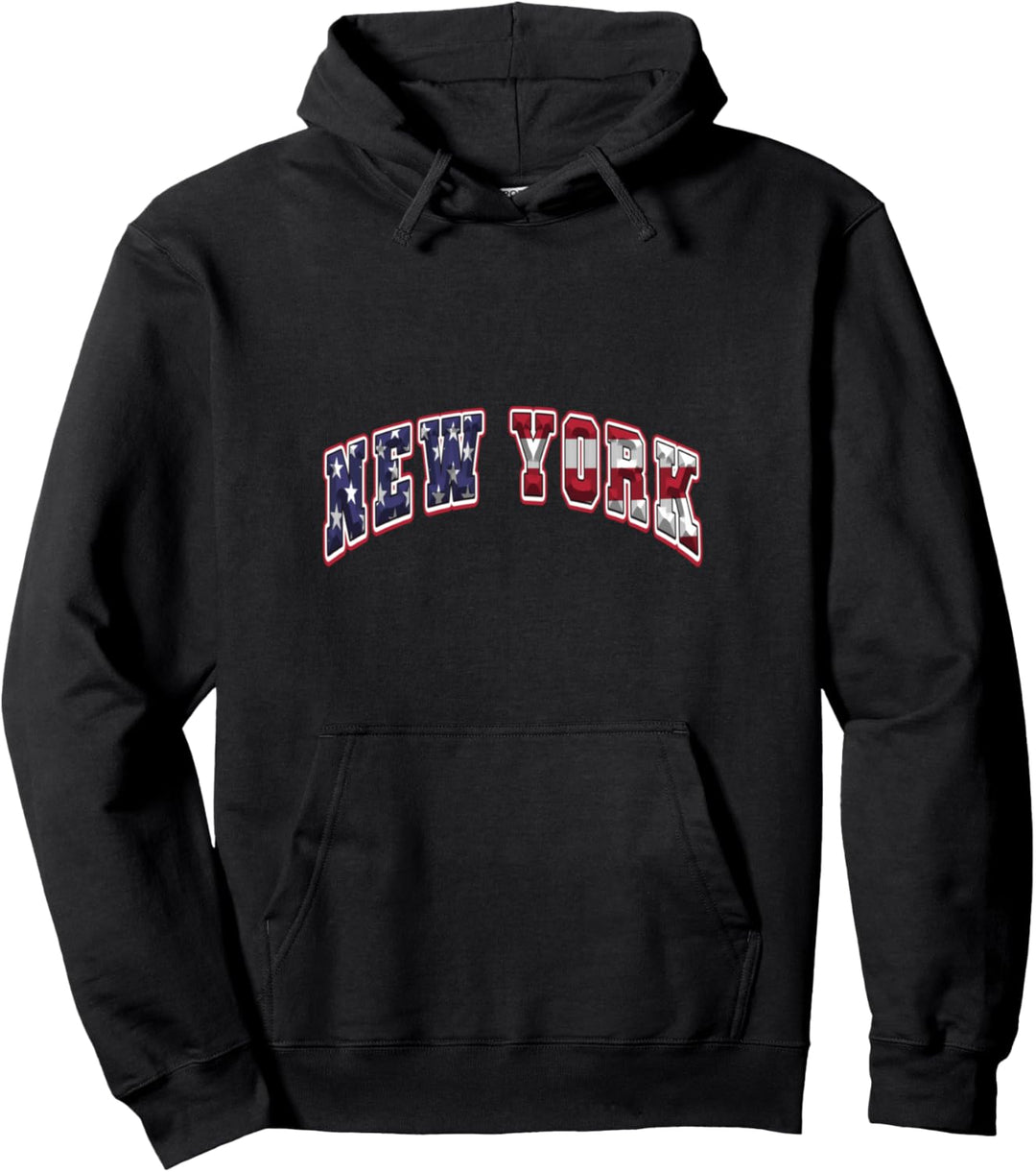 New York mit Flagge der Vereinigten Staaten Pullover Hoodie