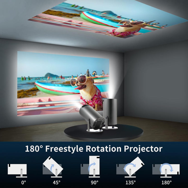 Mini Beamer, Videoprojektor 5G WiFi Bluetooth Projector 4K 200 ANSI Smart Projector.130 Zoll Bildsch