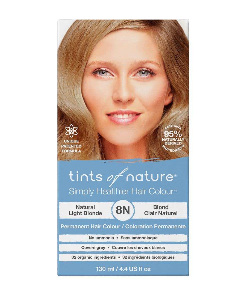 Tints of Nature 8N Natural Light Blonde Permanent Hair Dye, Natürliches Hellblond Permanente Haarfar