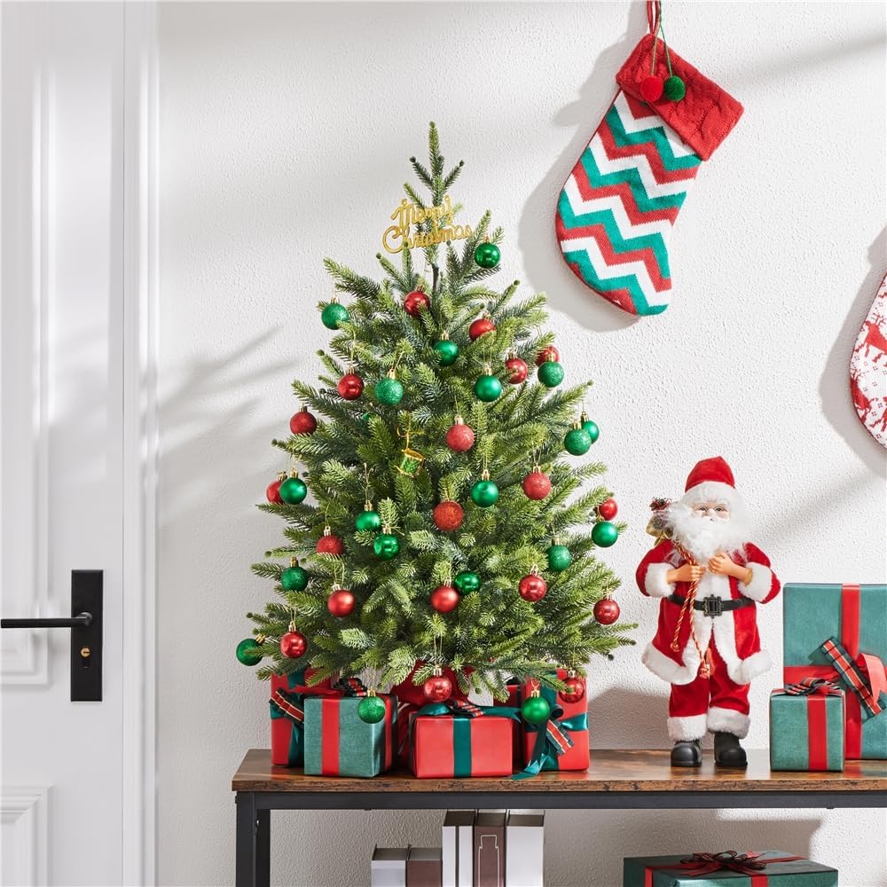 Yaheetech 91cm Mini künstlicher Weihnachtsbaum mit 143 Spitzen &amp; Zementbasis, Mini Tischplatte Tanne