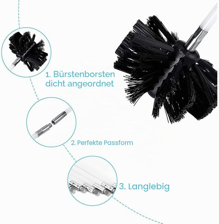 Ruolin Ofenrohrbürste Ofenbürste Kaminbürste, Kaminbürsten-Kit, Kanalentlüftungs Reinigungsset, Bürs
