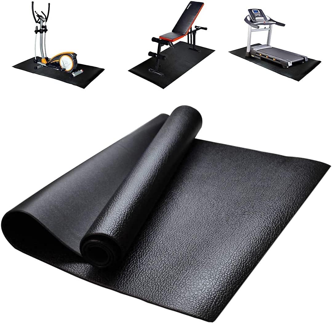 Bodenschutzmatte für Fitnessgeräte, Wiederstandsfähige Laufband Matte, 6mm Rutschfeste Unterlegmatte