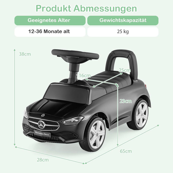 COSTWAY Mercedes-Benz Rutschauto, Rutschfahrzeug mit Stauraum unter dem Sitz, Schiebauto mit Hupe &