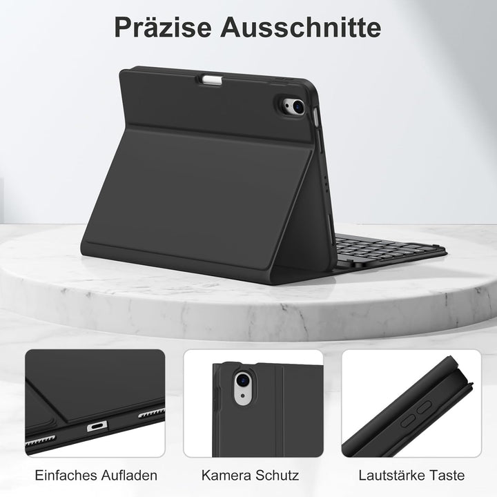 Hülle mit Tastatur für iPad Air 11 Zoll M3 2025 M2 2024/Air 5 Generation 2022 4 Gen 2020 10,9 Zoll,