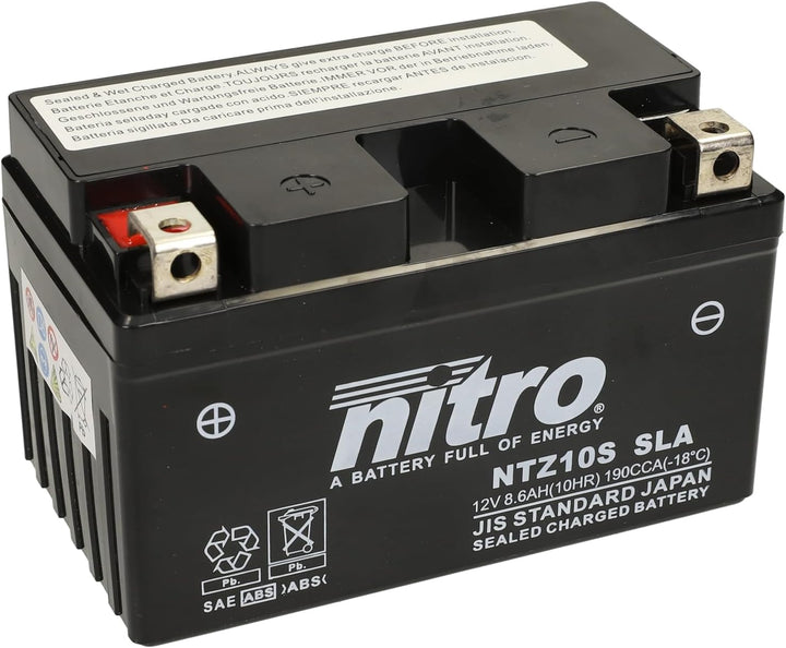 NITRO YTZ10S -N- Batteries, Schwarz (Preis inkl. EUR 7,50 Pfand)