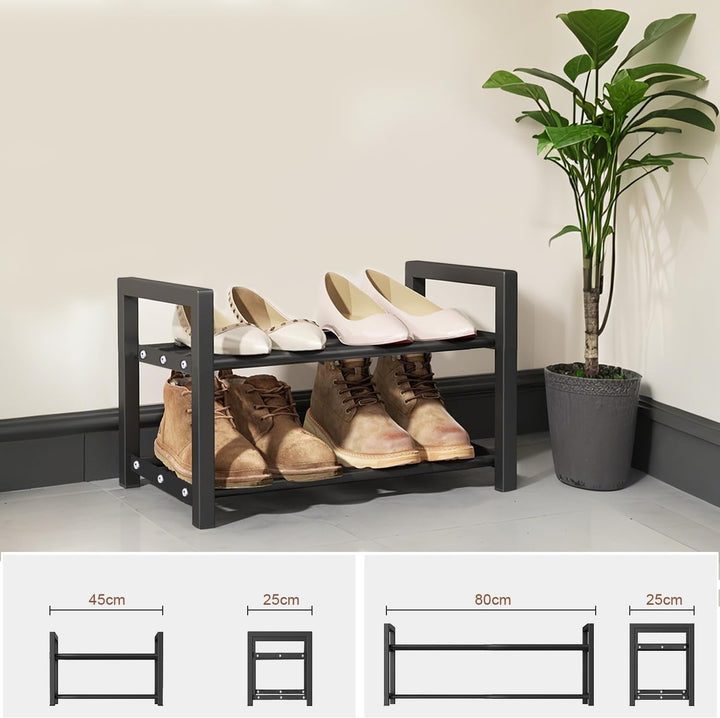 Expandable Schuhregal Schmal 2 Ebenen Adjustable Ausziehbar Klein Metall Schuhaufbewahrung 45 to 80c