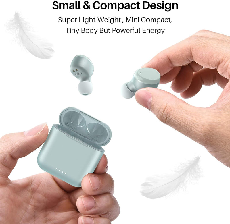 TOZO T6 Bluetooth Kopfhörer Kabellos In Ear Kopfhörer Touch Control mit Kabellosem Ladecase, IPX8 Wa