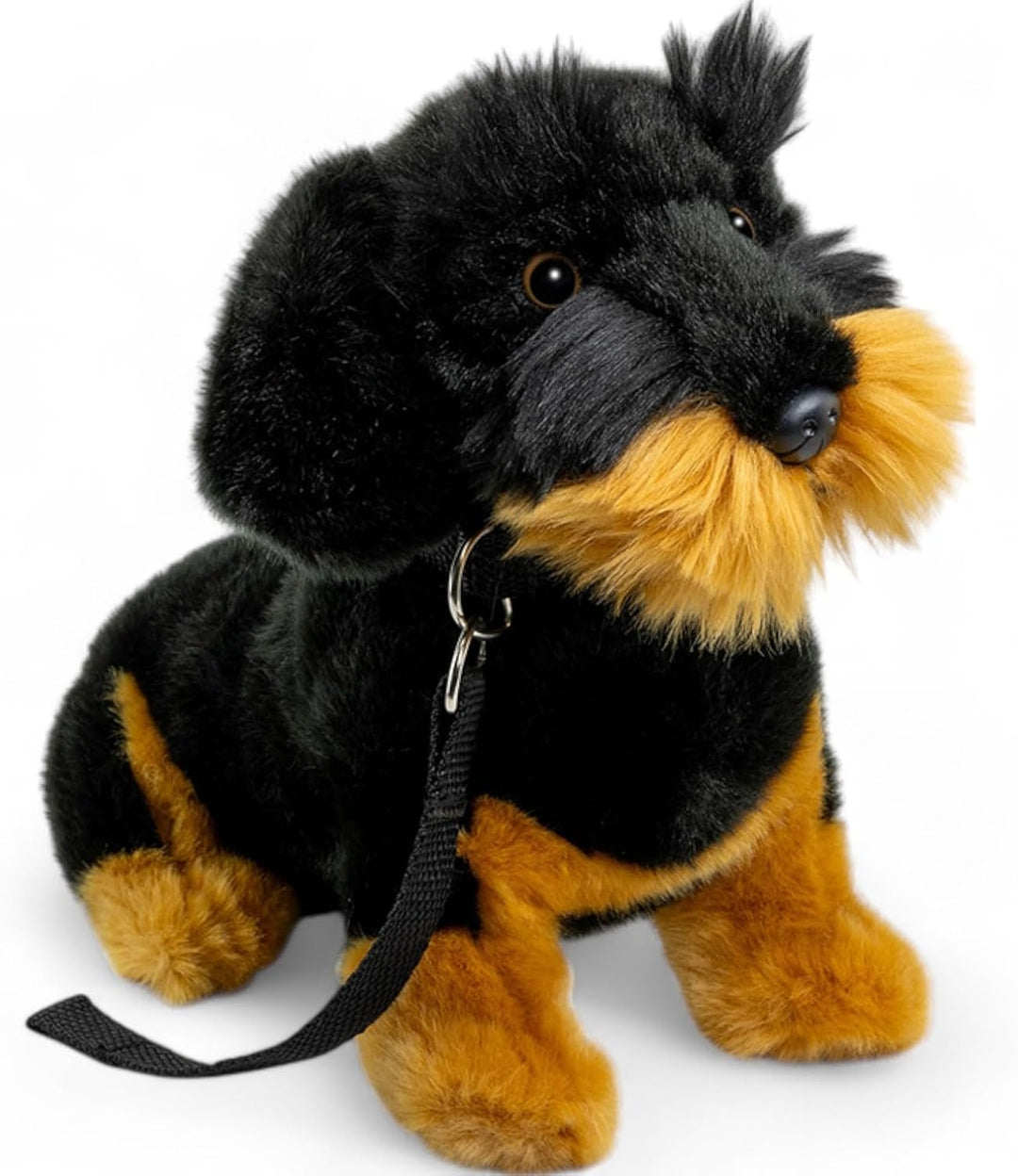 Carl Dick Dackel, Rauhaardackel mit Leine sitzend schwarz, Hund, Plüschtier, Kuscheltier ca. 30cm 35