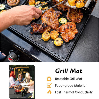 AISITIN BBQ Grillbesteck Tool Set 25er mit Bambusstab, Grill Zubehör Geschenk für Männer mit Grillko