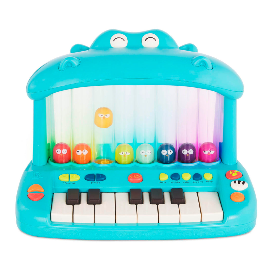 Land of B. Hippo Spielzeug Keyboard mit Lichtern und Liedern, Piano, Musikspielzeug, Musikinstrument