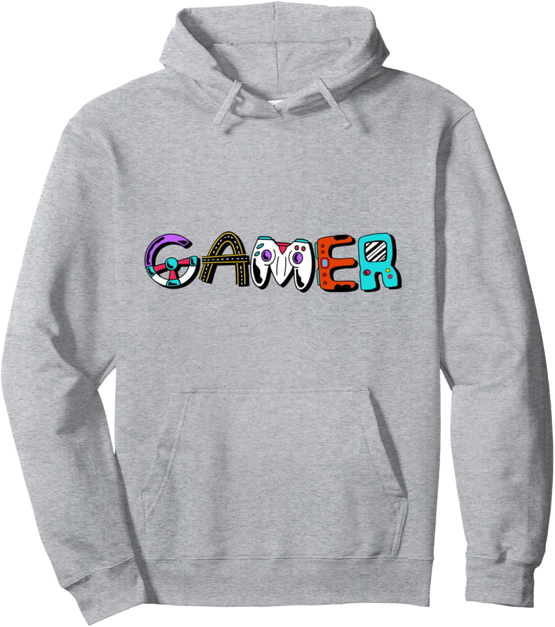 Kinder Gamer Schriftzug l Niedliche Gaming Controller Grafik Pullover Hoodie