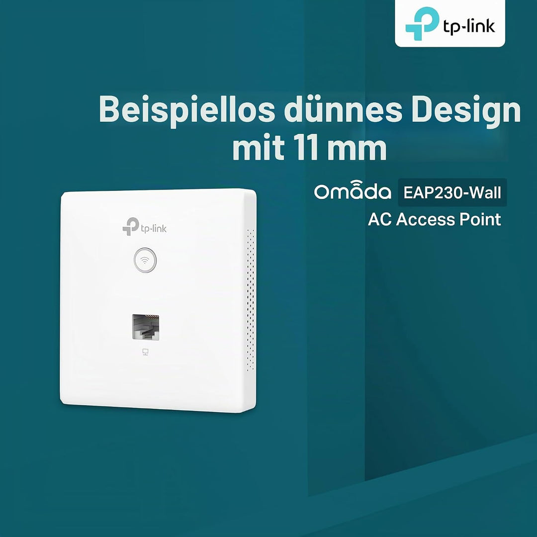 TP-Link EAP230-Wall AC1200 WLAN Gigabit Accesspoint zur Wandmontage (WLAN-Geschwindigkeit bis zu 116