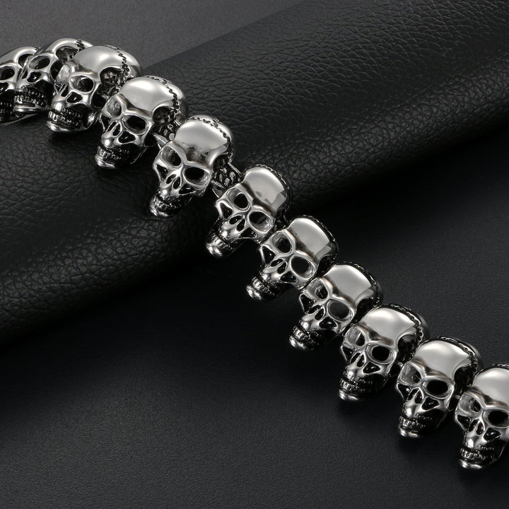 OIDEA Herren Armband Edestahl Schädel: Totenkopf Schwer Armkette Punk Gothic Herrenarmband Skull Bik