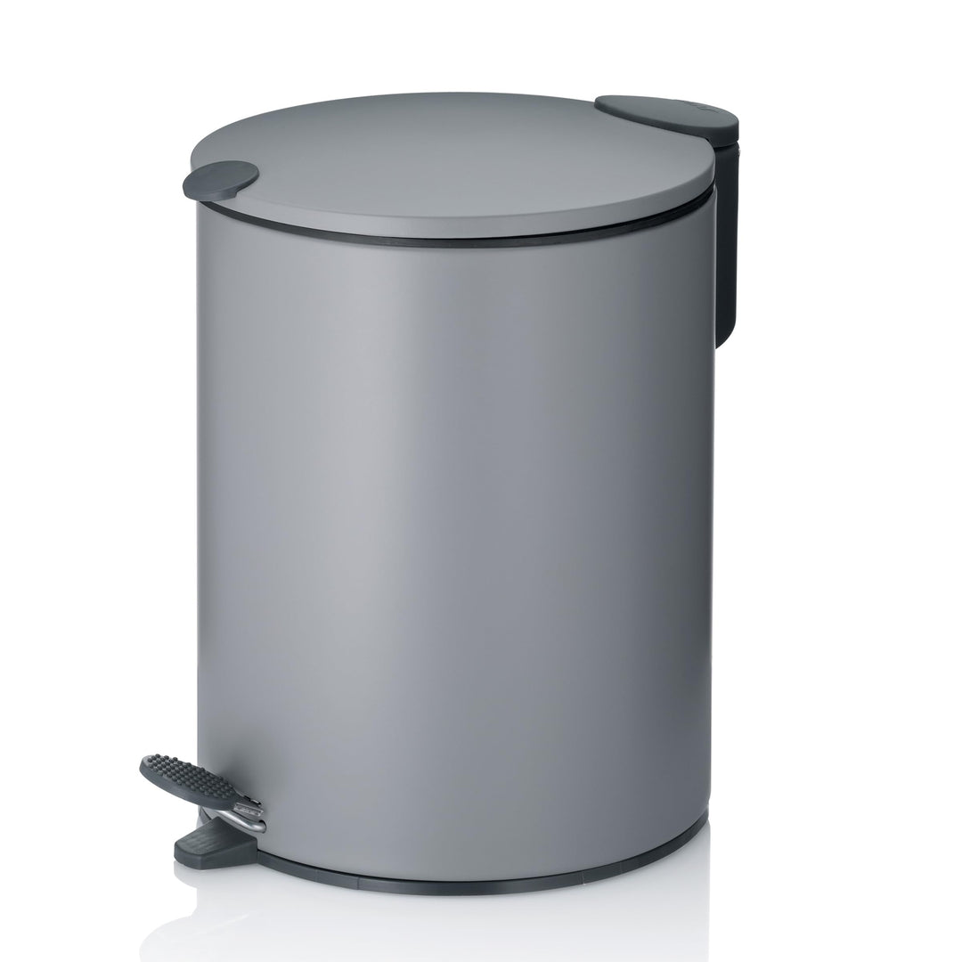 kela Kosmetikeimer Mats, 5 L, Ø 20,5 cm, Metall, hellgrau, Silent-Close, herausnehmbarer Inneneimer