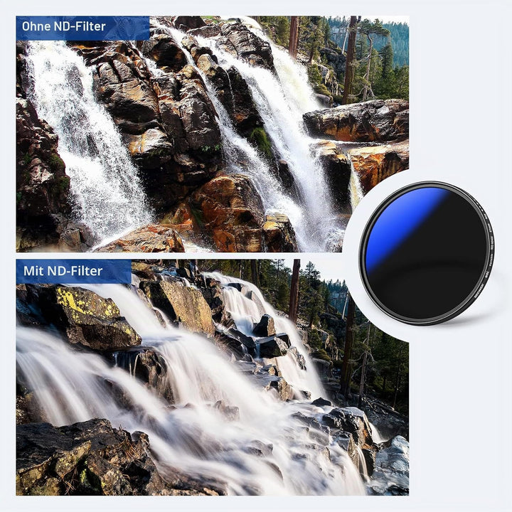 NEEWER 67mm Variabler ND Filter ND2-ND400 (1-9 Stops), Graufilter, Neutraldichtefilter, mehrere Besc