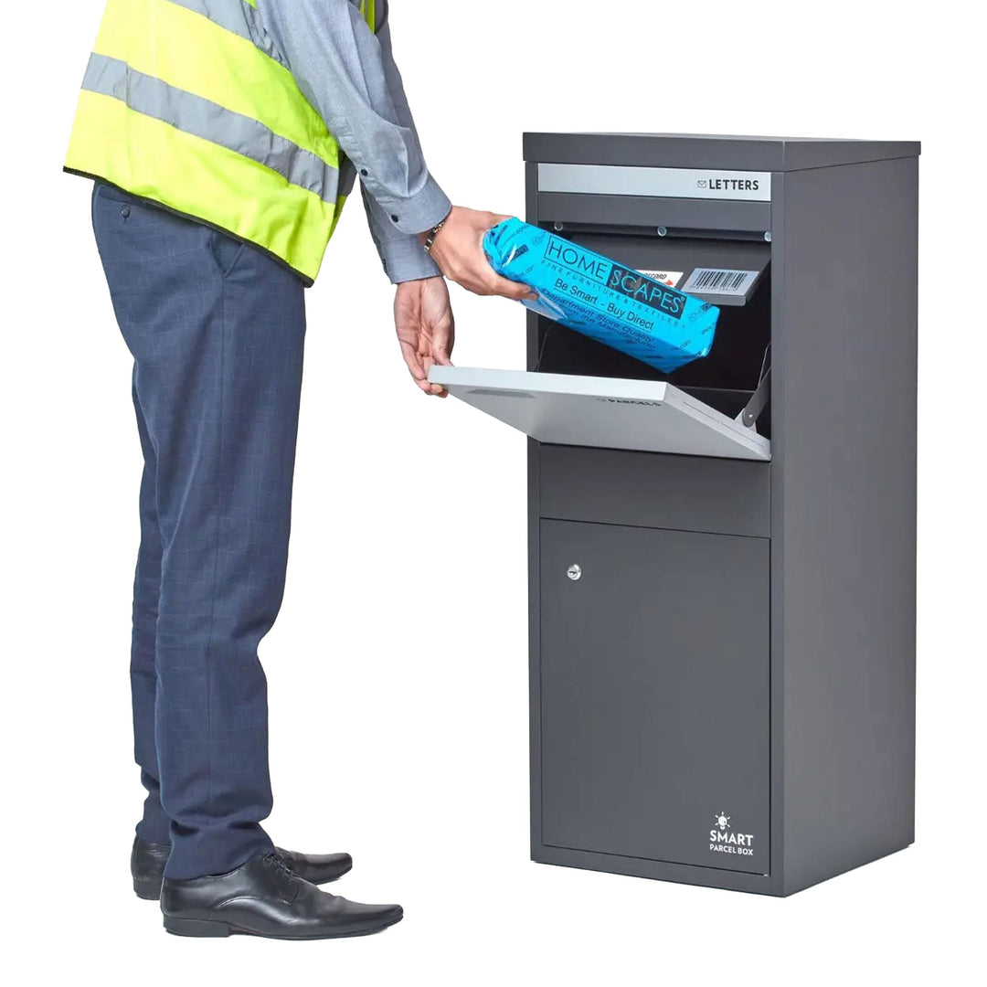SMART PARCEL BOX Paketbox draussen, Standbriefkasten mit Paketfach, Paketbriefkasten XXL, grosse Pos