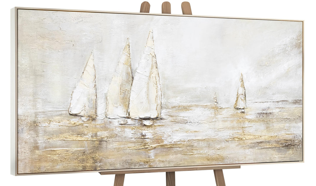 YS-Art Abstrakt Acryl Gemälde auf Leinwand Sonnenblendung handgemalt Wandbilder Wohnzimmer modern Wo