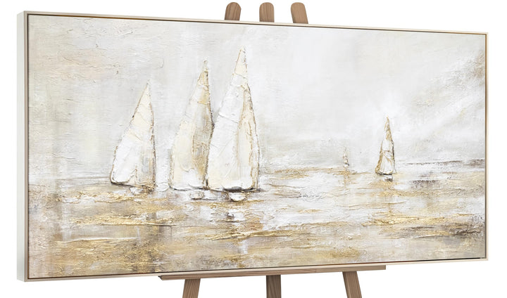 YS-Art Abstrakt Acryl Gemälde auf Leinwand Sonnenblendung handgemalt Wandbilder Wohnzimmer modern Wo