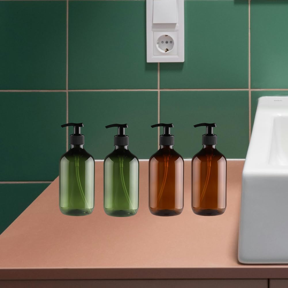 Empty Plastic Pump Bottles Dispenser, 500ml Soap Dispenser Bottles Bathroom Countertop Pump Dispense