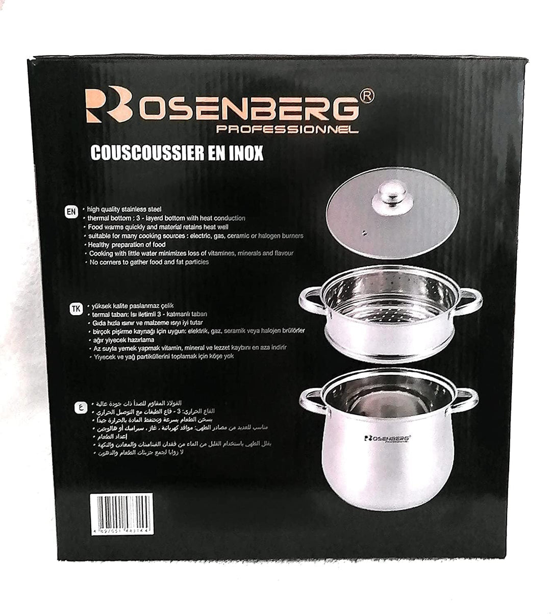 Couscous-Topf aus Edelstahl, 6 l, für alle Herdarten und Induktion