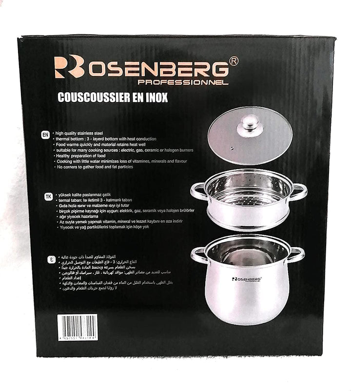 Couscous-Topf aus Edelstahl, 6 l, für alle Herdarten und Induktion