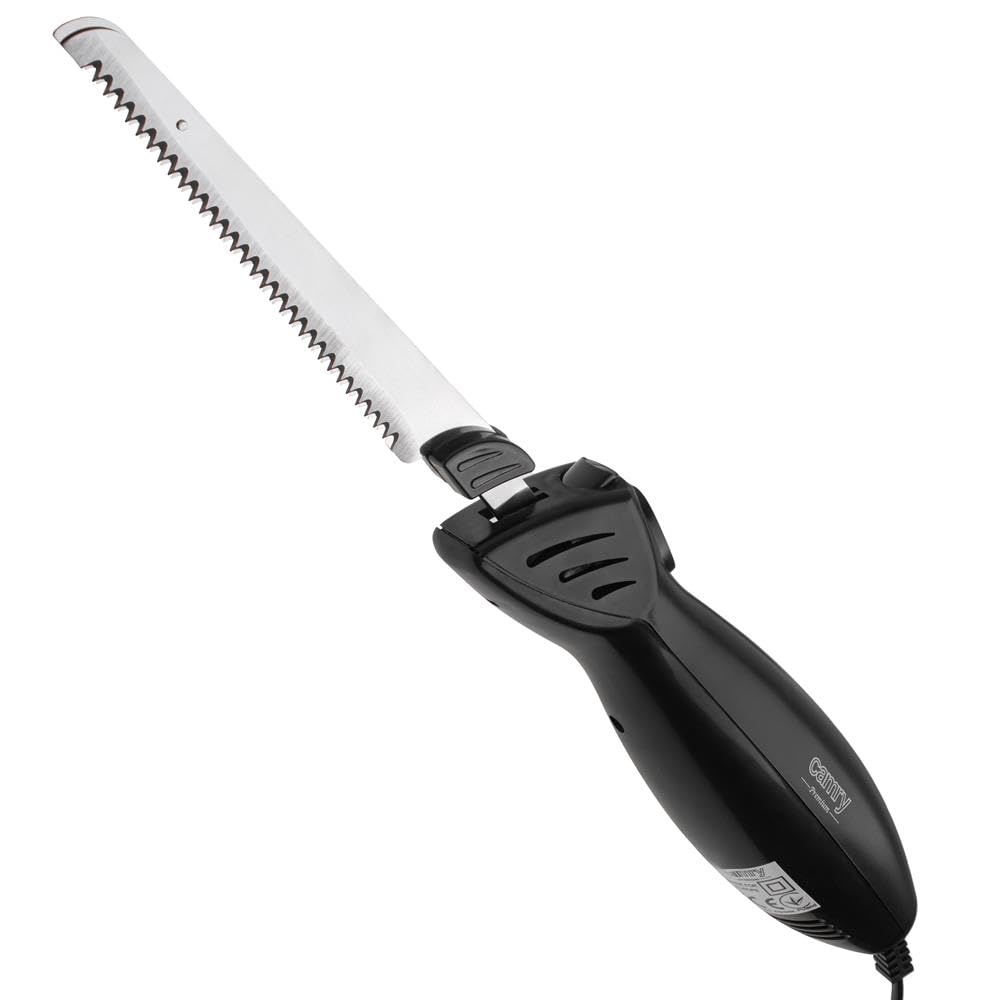 CAMRY CR 4513 Elektromesser, elektrisches Messer, Küchenmesser aus Edelstahl, schwarz