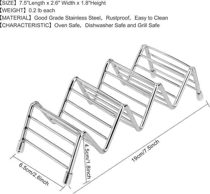 Taco-Halterung aus Edelstahl, Taco-Halter, Wellenform, Küchenzubehör, für harte oder weiche Schalen,