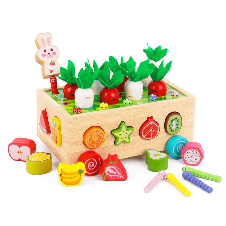 Kinder Montessori Spielzeug ab 1 2 3 Jahr | 7-in-1 Holzspielzeug 2 Jahre | Steckspiel Sortierspiel H